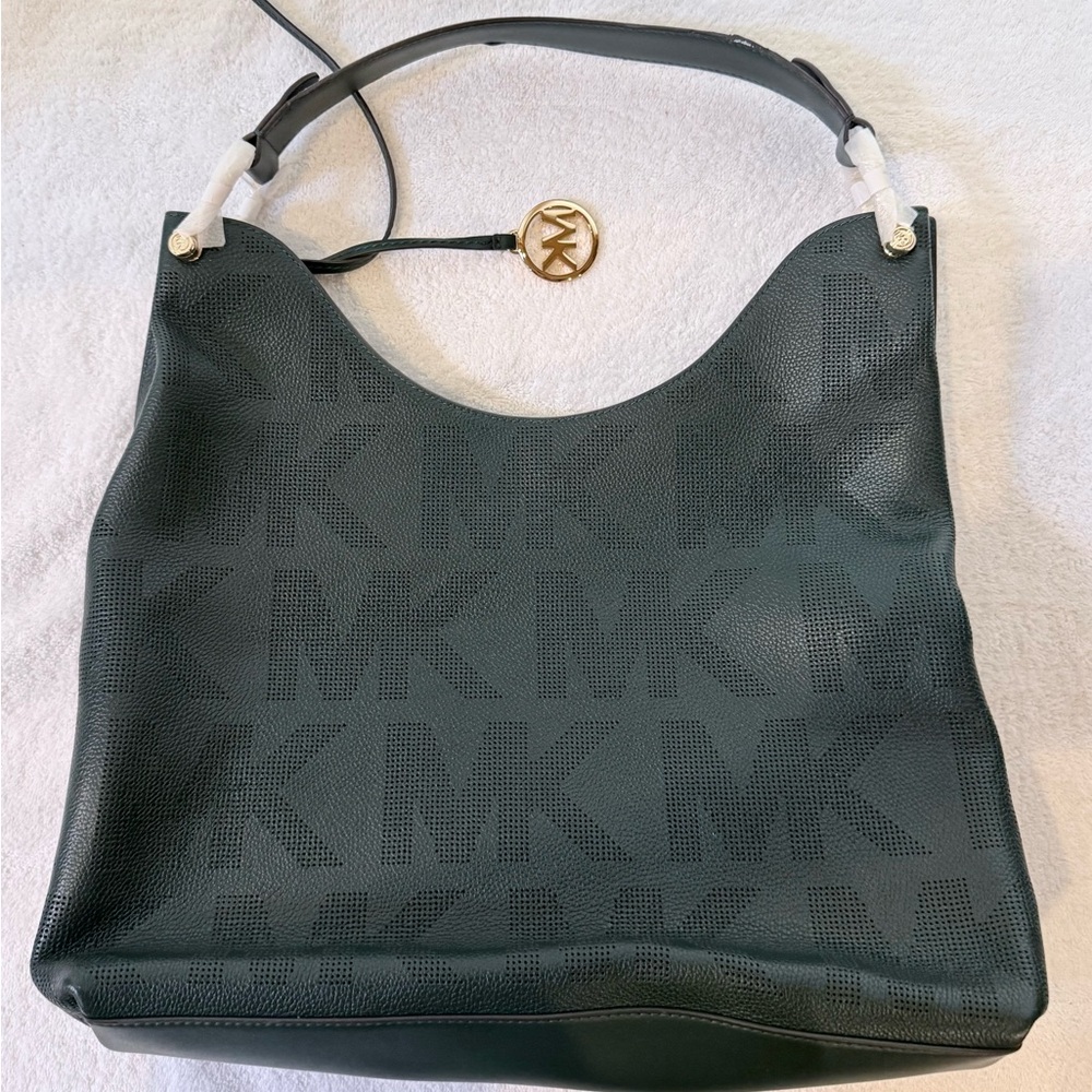 Michael Kors Dark Green Hobo Bag - Picture 3 of 6